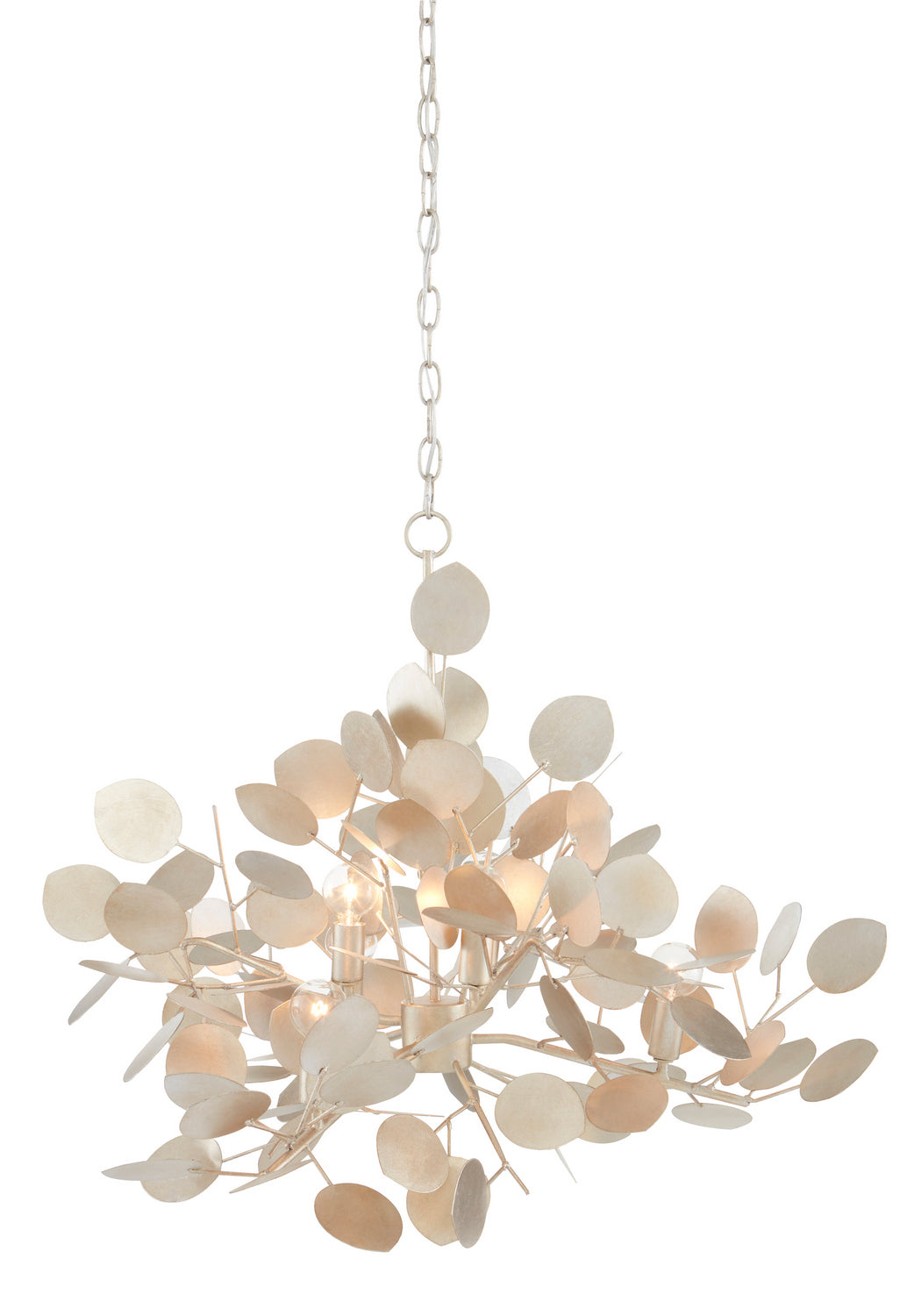 Six Light Chandelier from the Lunaria collection in Contemporary Silver Leaf finish