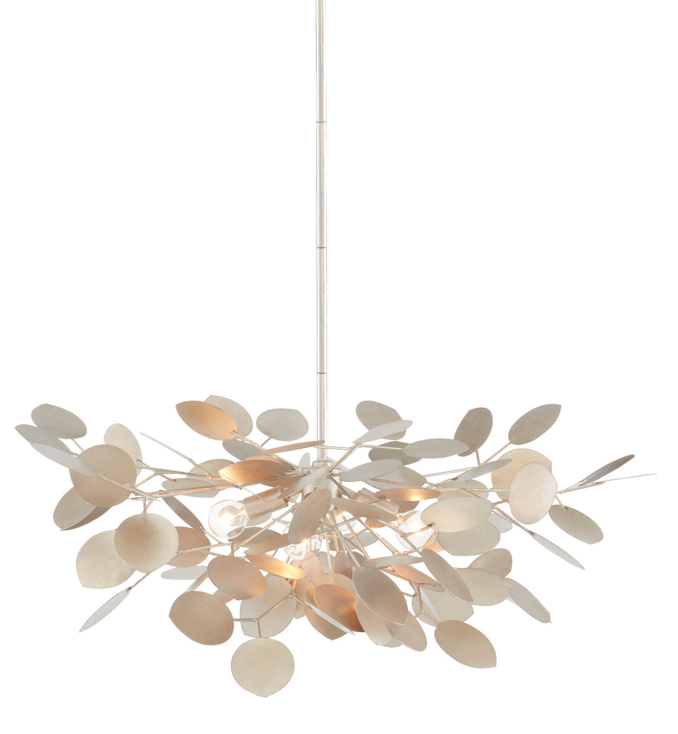 Four Light Chandelier from the Lunaria collection in Contemporary Silver Leaf finish