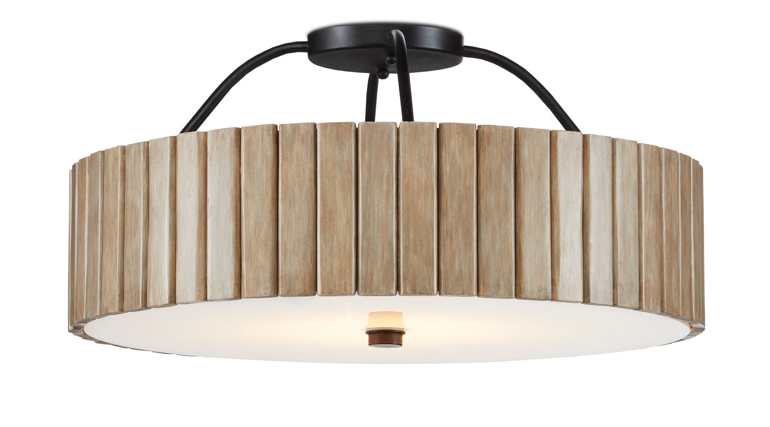 One Light Semi-Flush Mount from the Tetterby collection in Taupe/Black finish