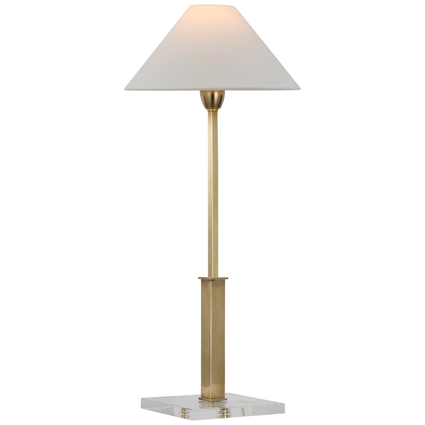 Visual Comfort Signature - SP 3510HAB/CG-L - LED Table Lamp - Asher - Hand-Rubbed Antique Brass and Crystal