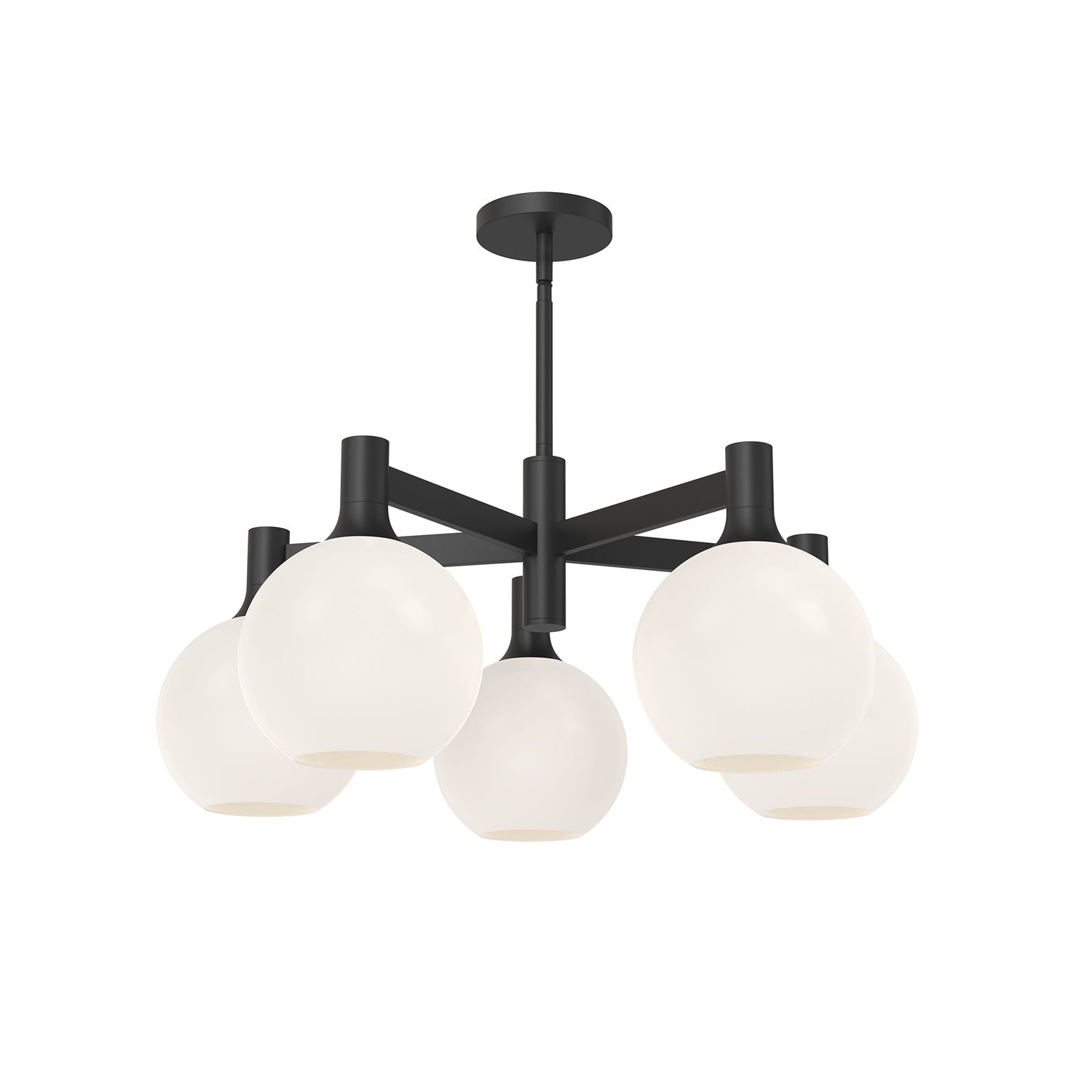 Alora - CH506129MBOP - Five Light Chandelier - Castilla - Matte Black/Opal Matte Glass