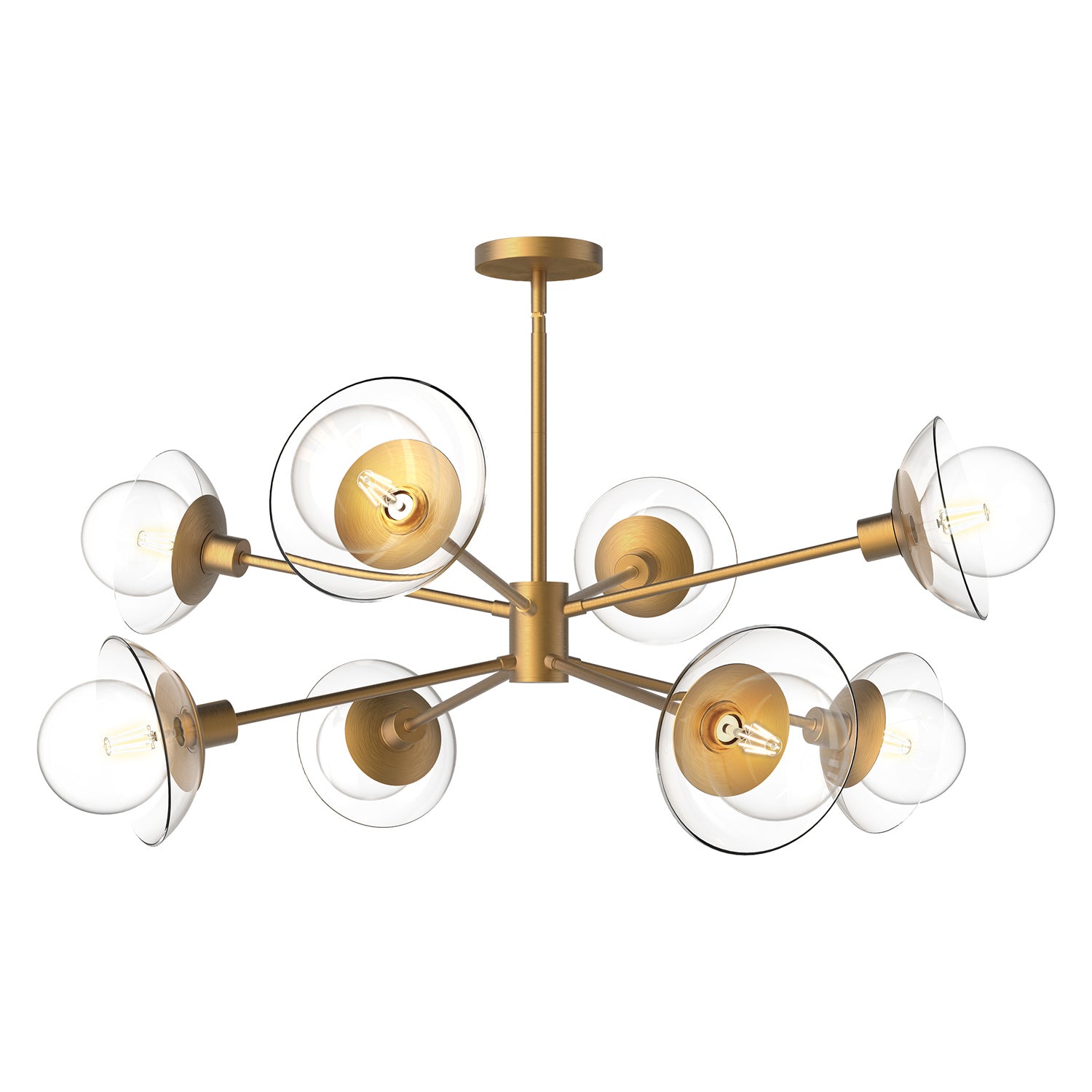 Alora - CH517338AGCL - Eight Light Chandelier - Francesca - Aged Gold/Clear Glass