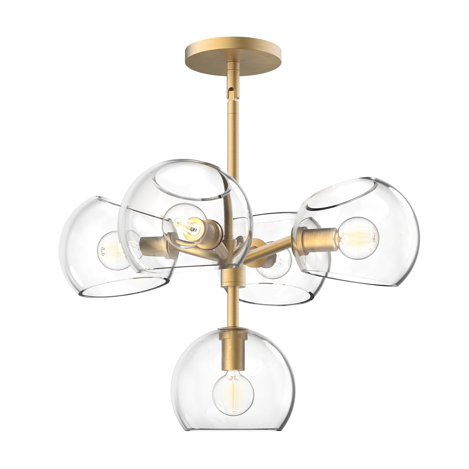 Alora - CH548518BGCL - Five Light Chandelier - Willow - Brushed Gold/Clear Glass