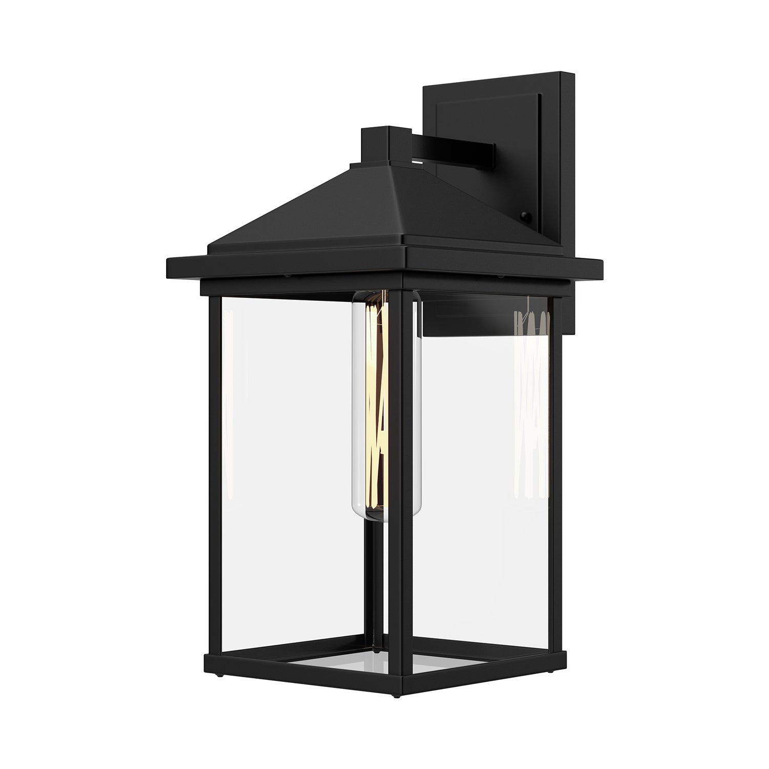 Alora - EW552007BKCL - One Light Exterior Wall Mount - Larchmont - Clear Glass/Textured Black
