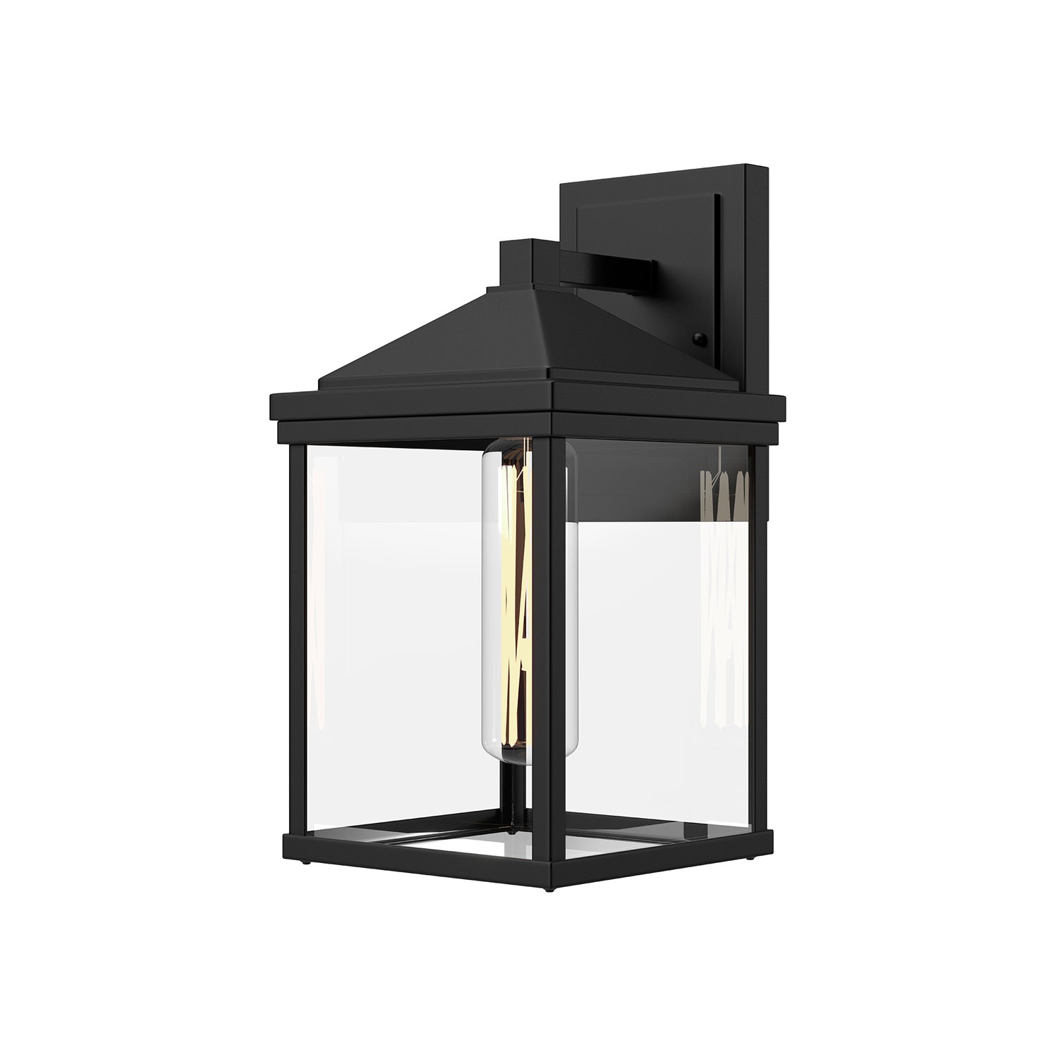 Alora - EW552009BKCL - One Light Exterior Wall Mount - Larchmont - Clear Glass/Textured Black