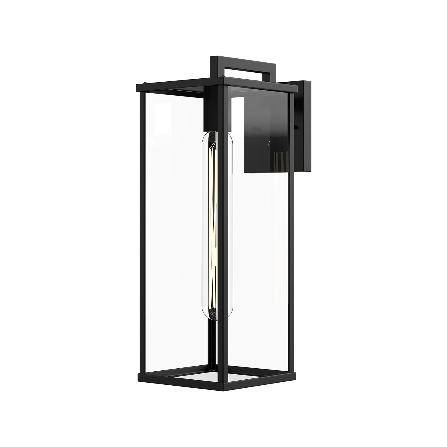 Alora - EW652707BKCL - One Light Exterior Wall Mount - Brentwood - Clear Glass/Textured Black