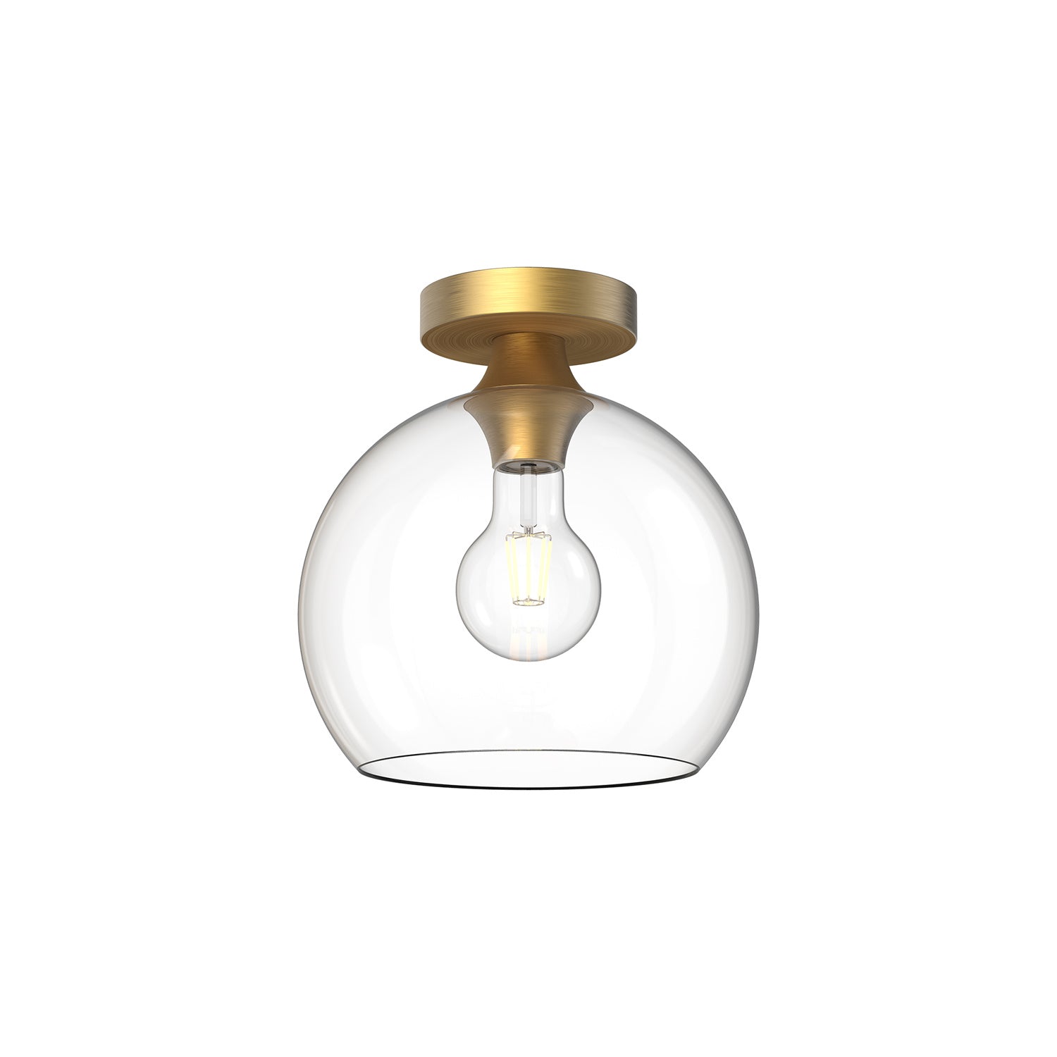 Alora - FM506210AGCL - One Light Flush Mount - Castilla - Aged Gold/Clear Glass
