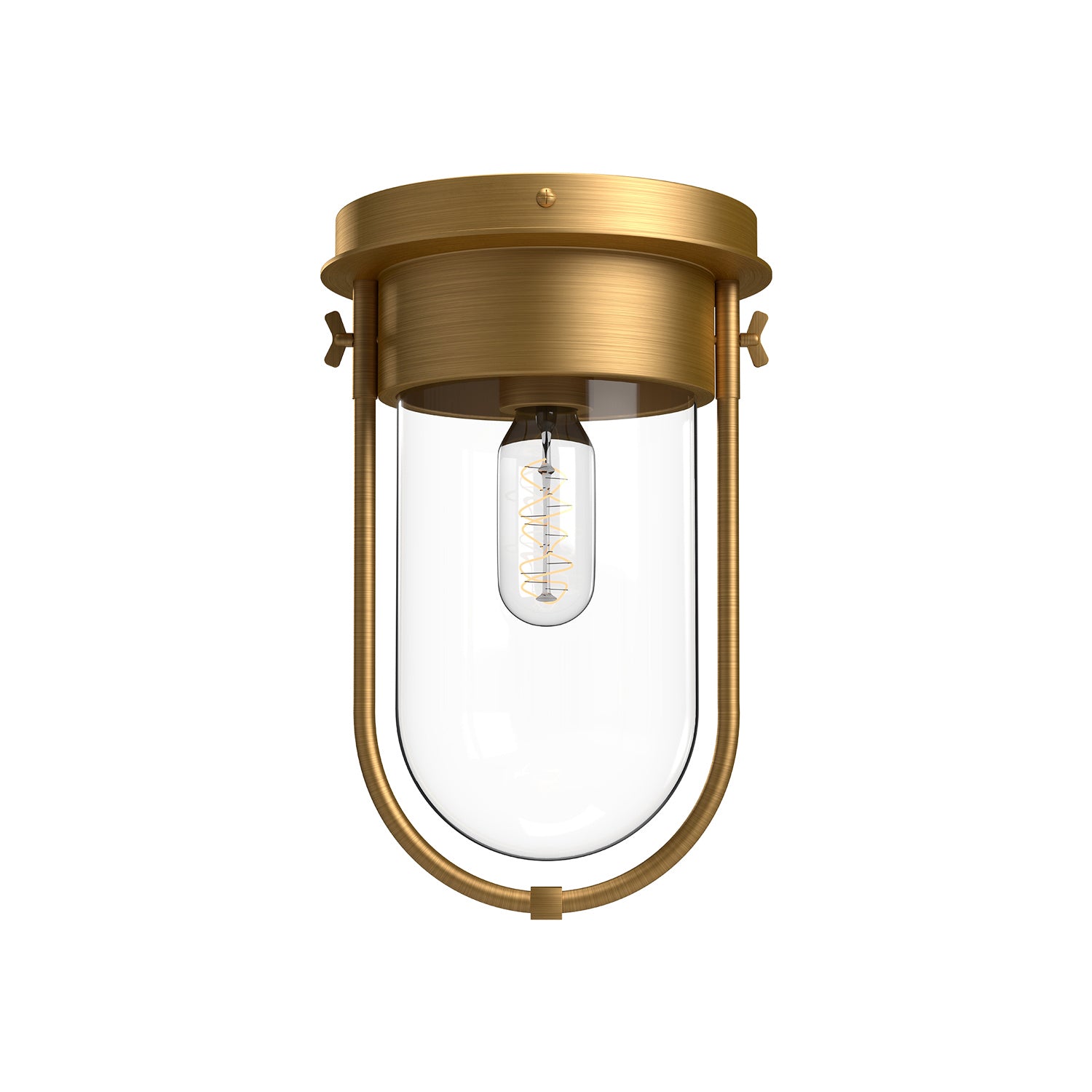 Alora - FM539008AGCL - One Light Flush Mount - Cyrus - Aged Gold/Clear Glass
