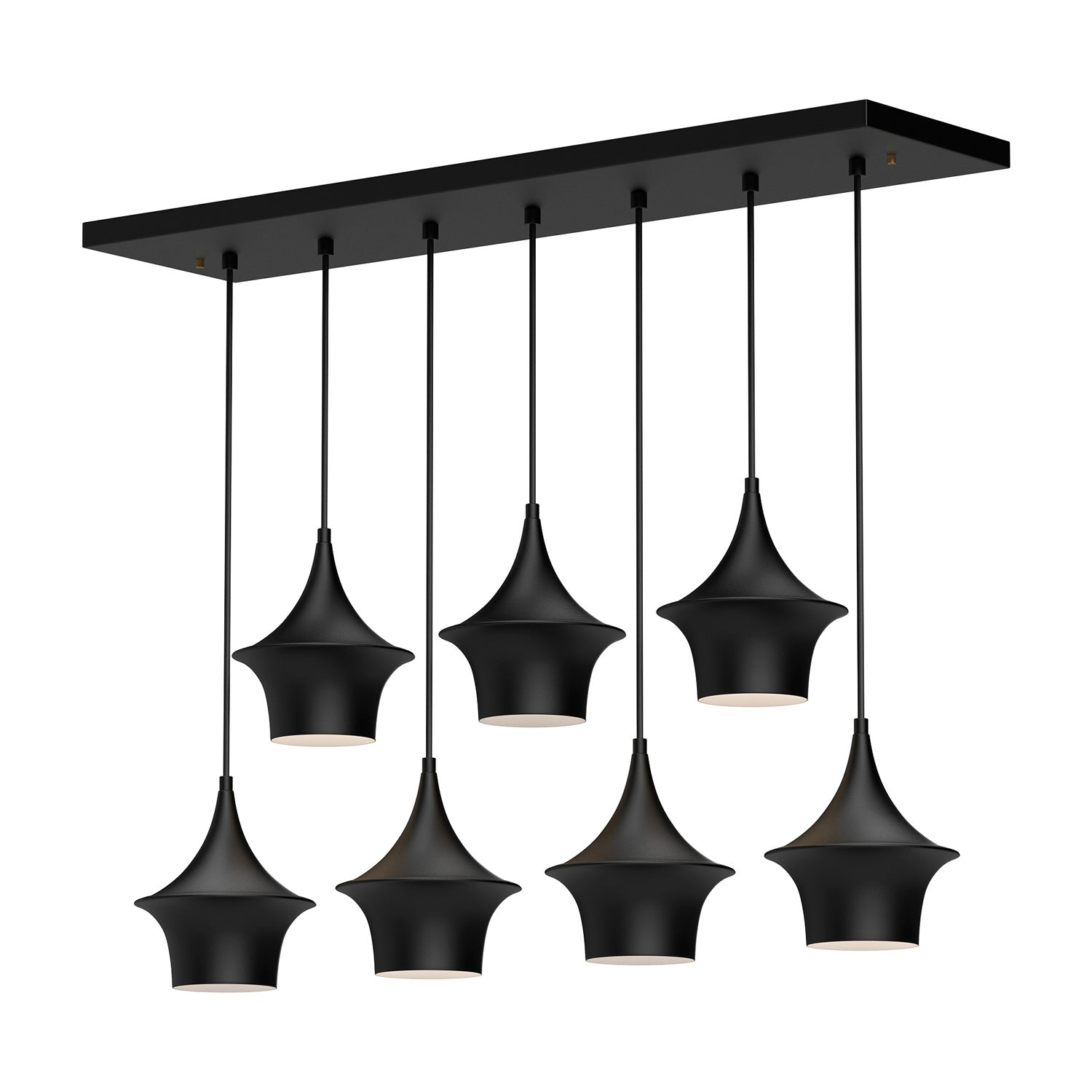 Alora - LP523036MB - Seven Light Linear Pendant - Emiko - Matte Black