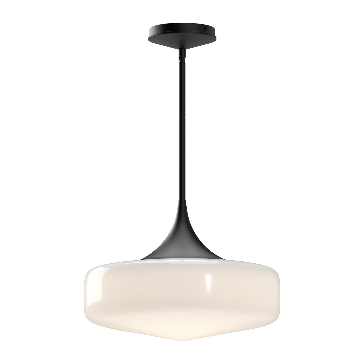 Alora - PD440814MBGO - One Light Pendant - Lincoln - Glossy Opal Glass/Matte Black