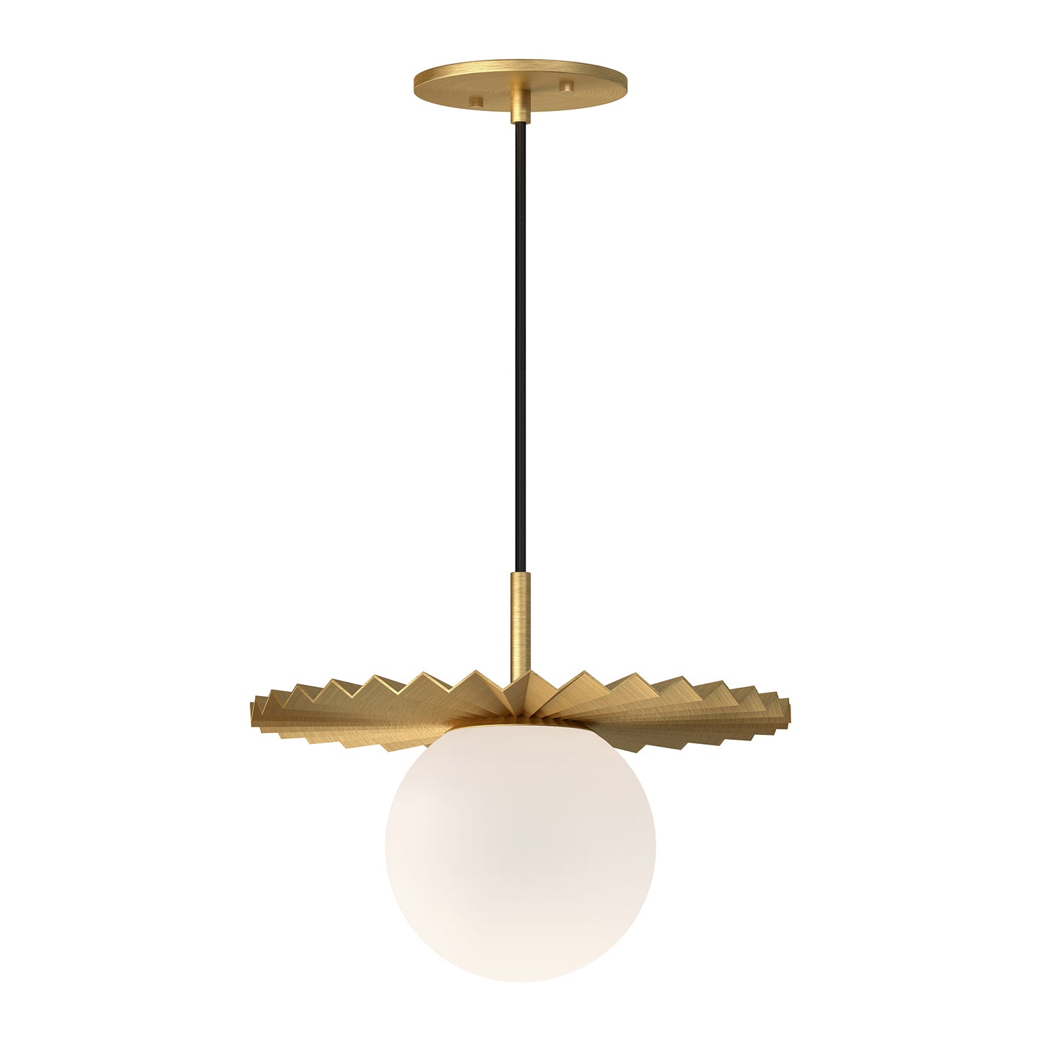 Alora - PD501212BGOP - One Light Pendant - Plume - Brushed Gold/Opal Matte Glass