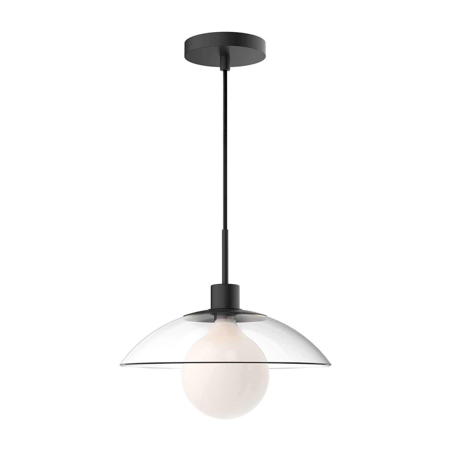 Alora - PD517112MBCL - One Light Pendant - Francesca - Clear Glass/Matte Black