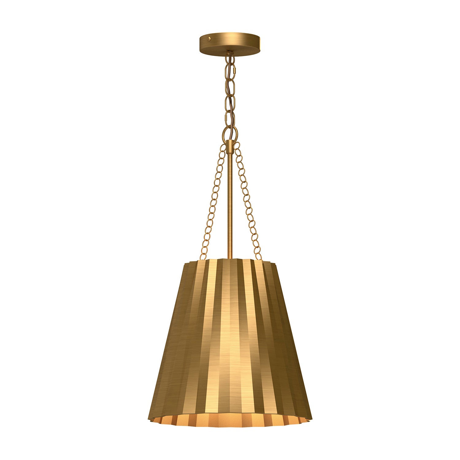 Alora - PD528012AG - One Light Pendant - Plisse - Aged Gold