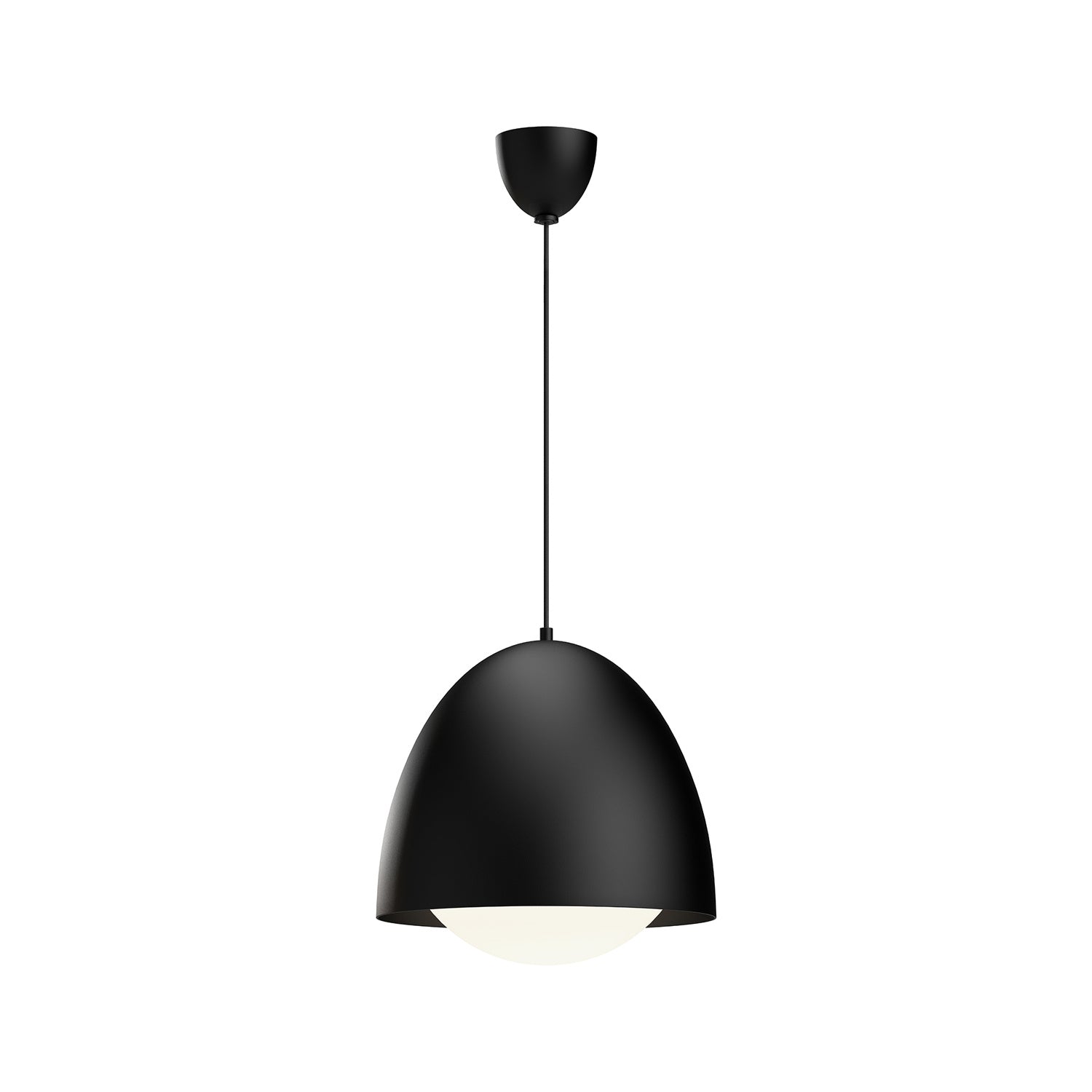 Alora - PD529116MBOP - One Light Pendant - Kenji - Matte Black/Opal Matte Glass