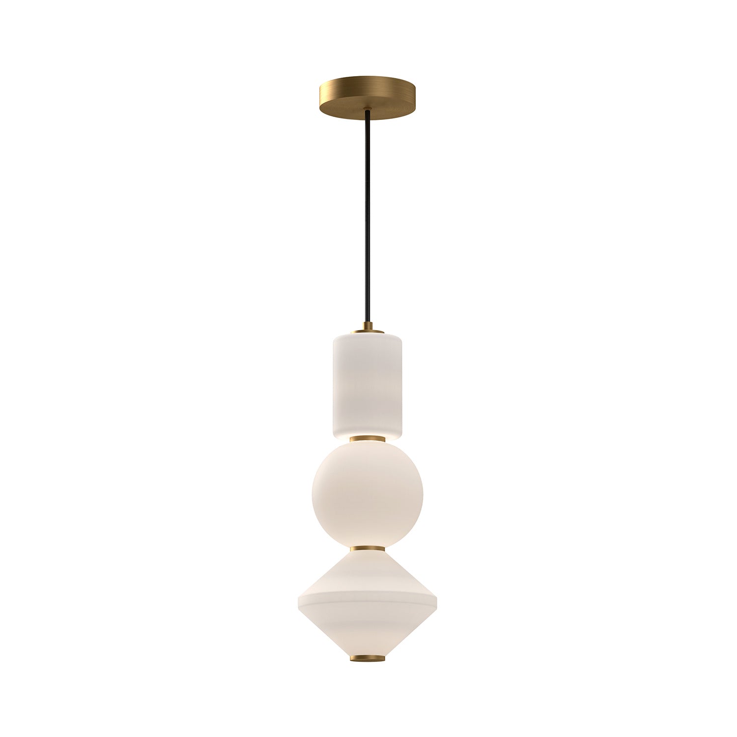 Alora - PD530341AGOP - LED Pendant - Bijou - Aged Gold/Opal Matte Glass