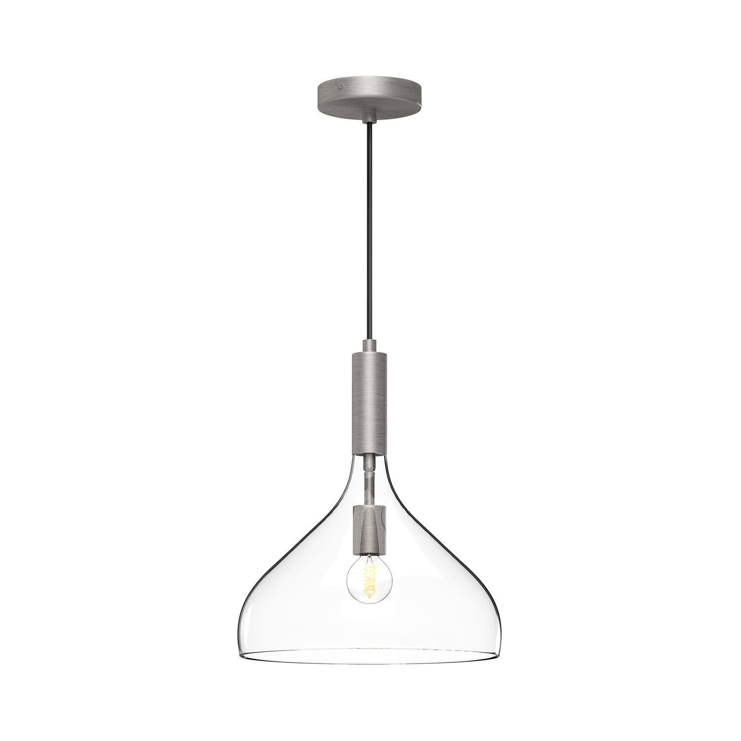 Alora - PD532312BNCL - One Light Pendant - Belleview - Brushed Nickel/Clear Glass