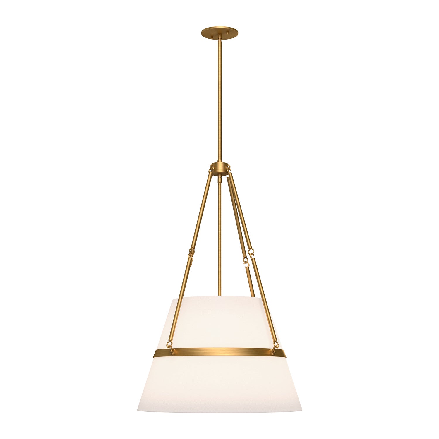 Alora - PD546719AGWL - One Light Pendant - Oliver - Aged Gold/White Linen