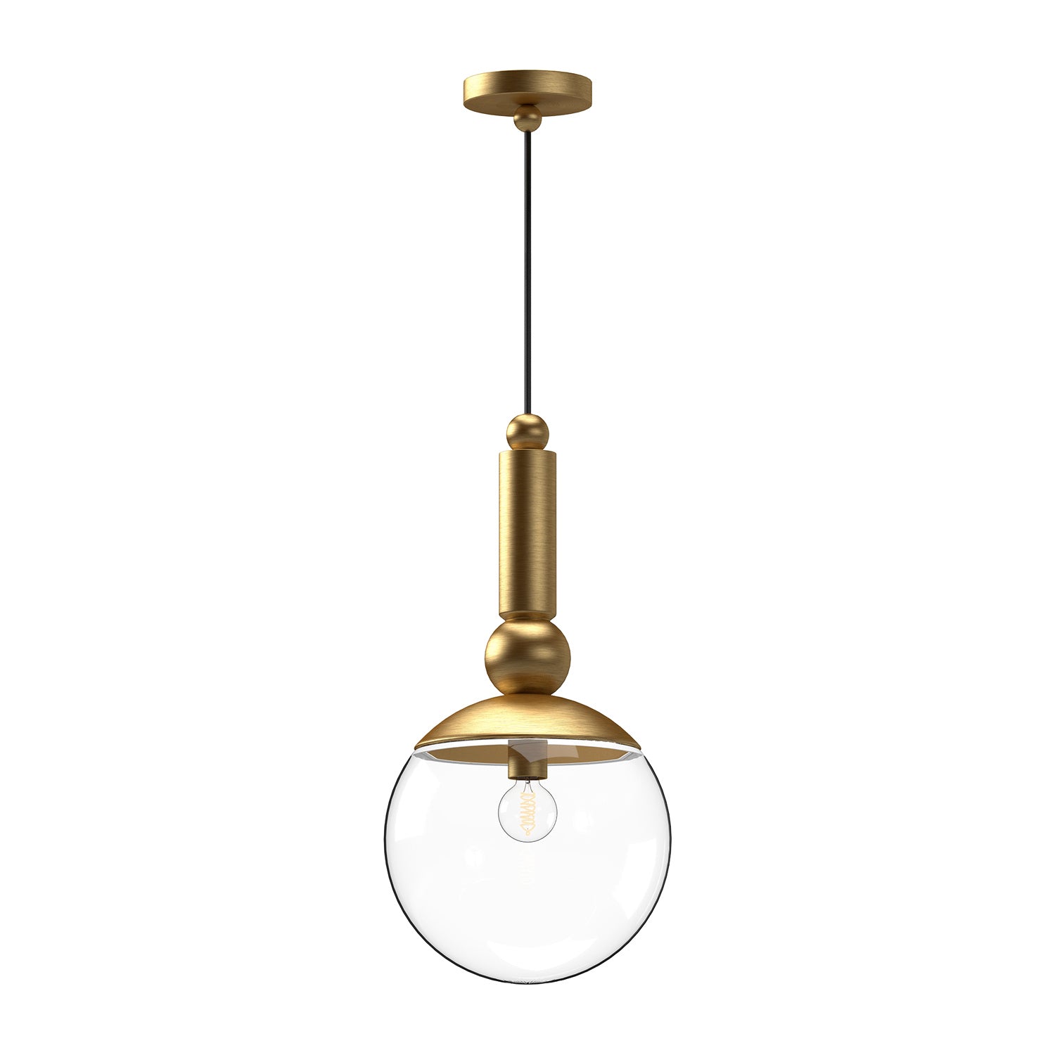 Alora - PD560510BGCL - One Light Pendant - Delilah - Brushed Gold/Clear Glass