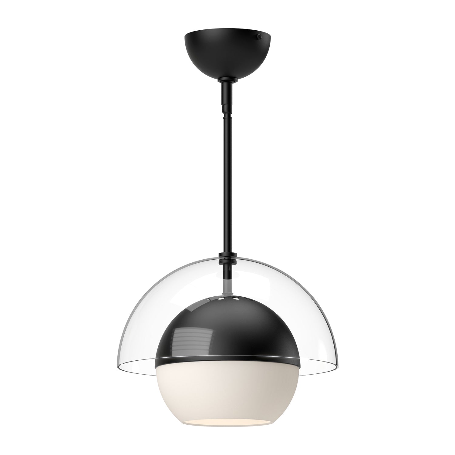 Alora - PD568212MBOP - One Light Pendant - Lucy - Matte Black/Opal Matte Glass