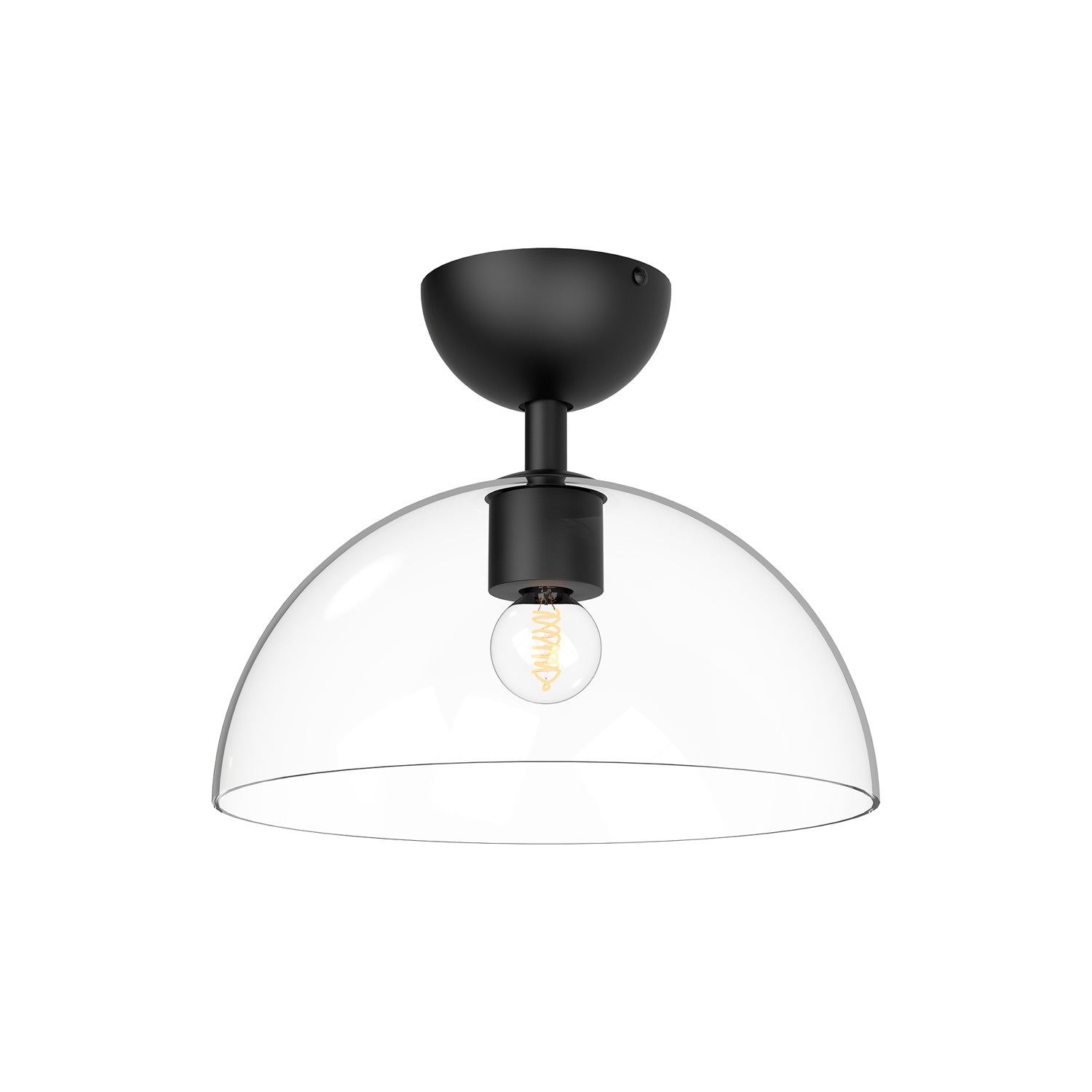 Alora - SF563012MBCL - One Light Semi-Flush Mount - Jude - Clear Glass/Matte Black