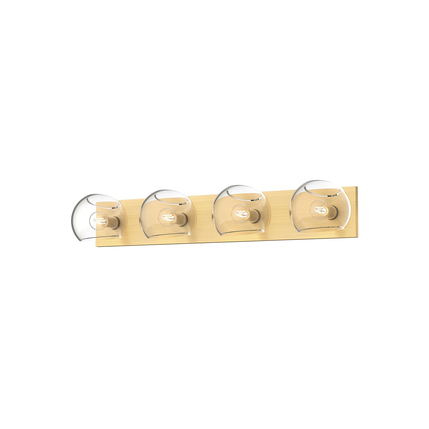 Alora - VL548431BGCL - Four Light Bathroom Fixtures - Willow - Brushed Gold/Clear Glass