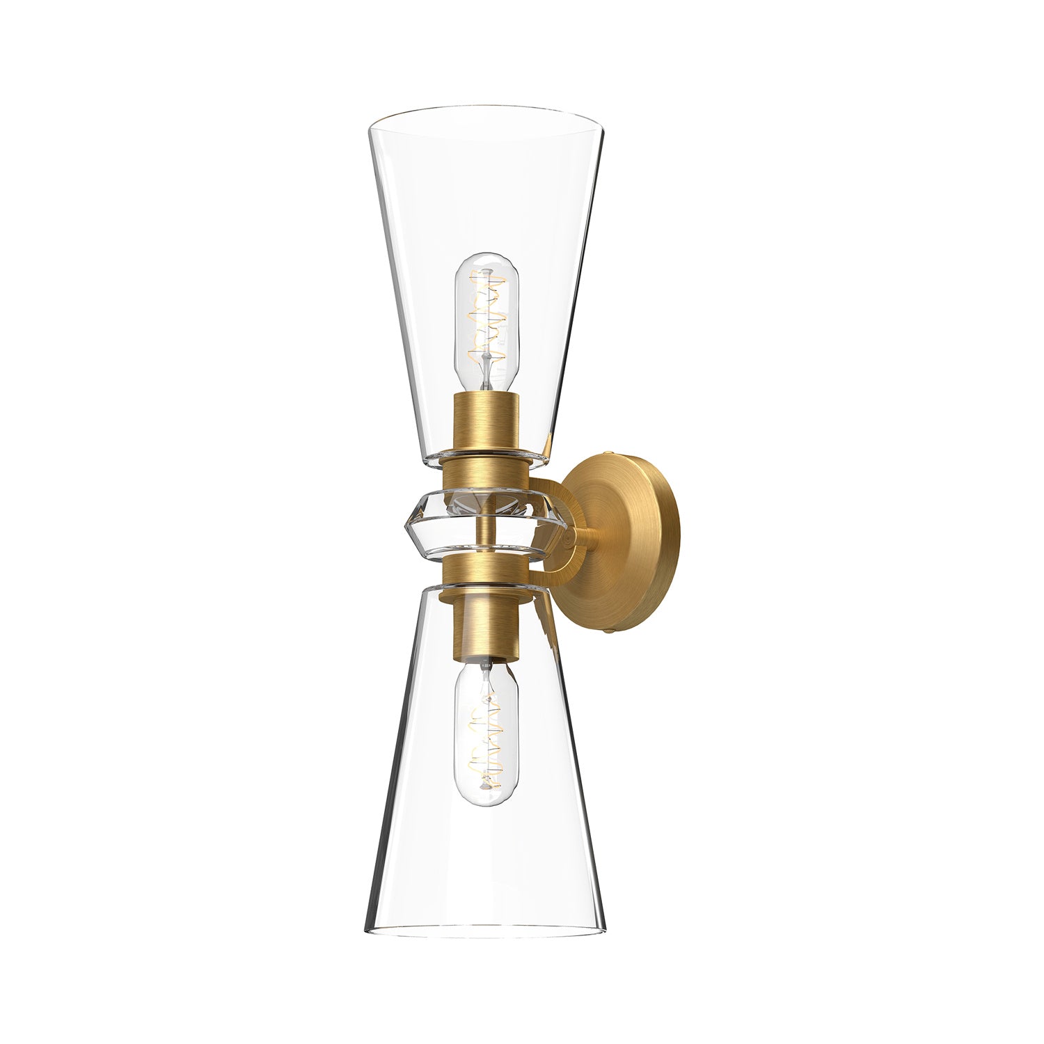Alora - WV570221BGCL - Two Light Vanity - Salem - Brushed Gold/Clear Glass