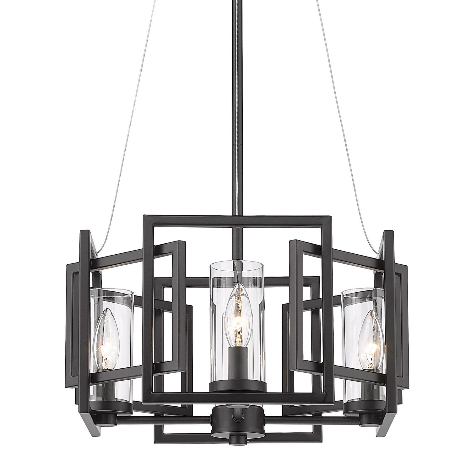 Golden - 6068-4P BLK - Four Light Pendant - Marco BLK - Matte Black