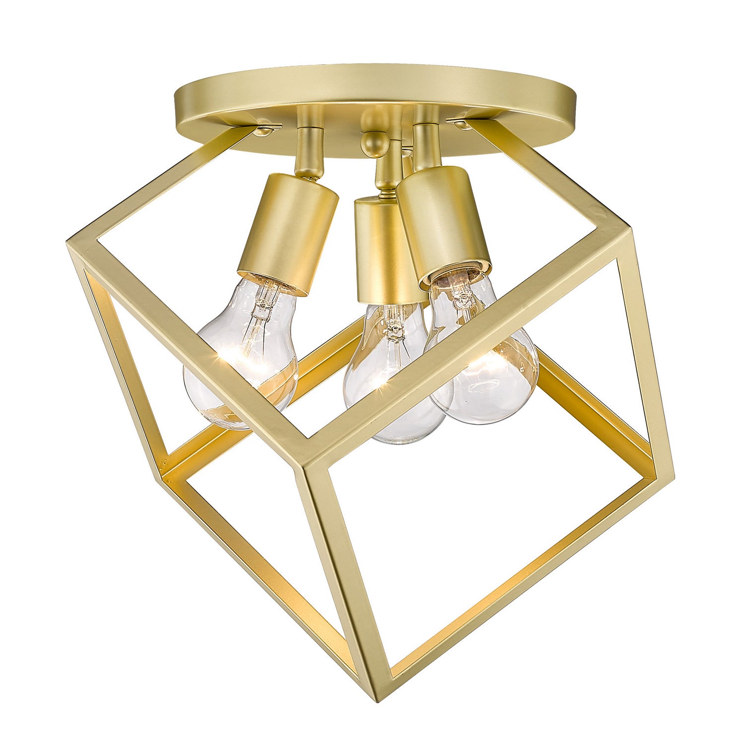 Golden - 2086-3SF OG - Three Light Semi-Flush Mount - Cassio OG - Olympic Gold