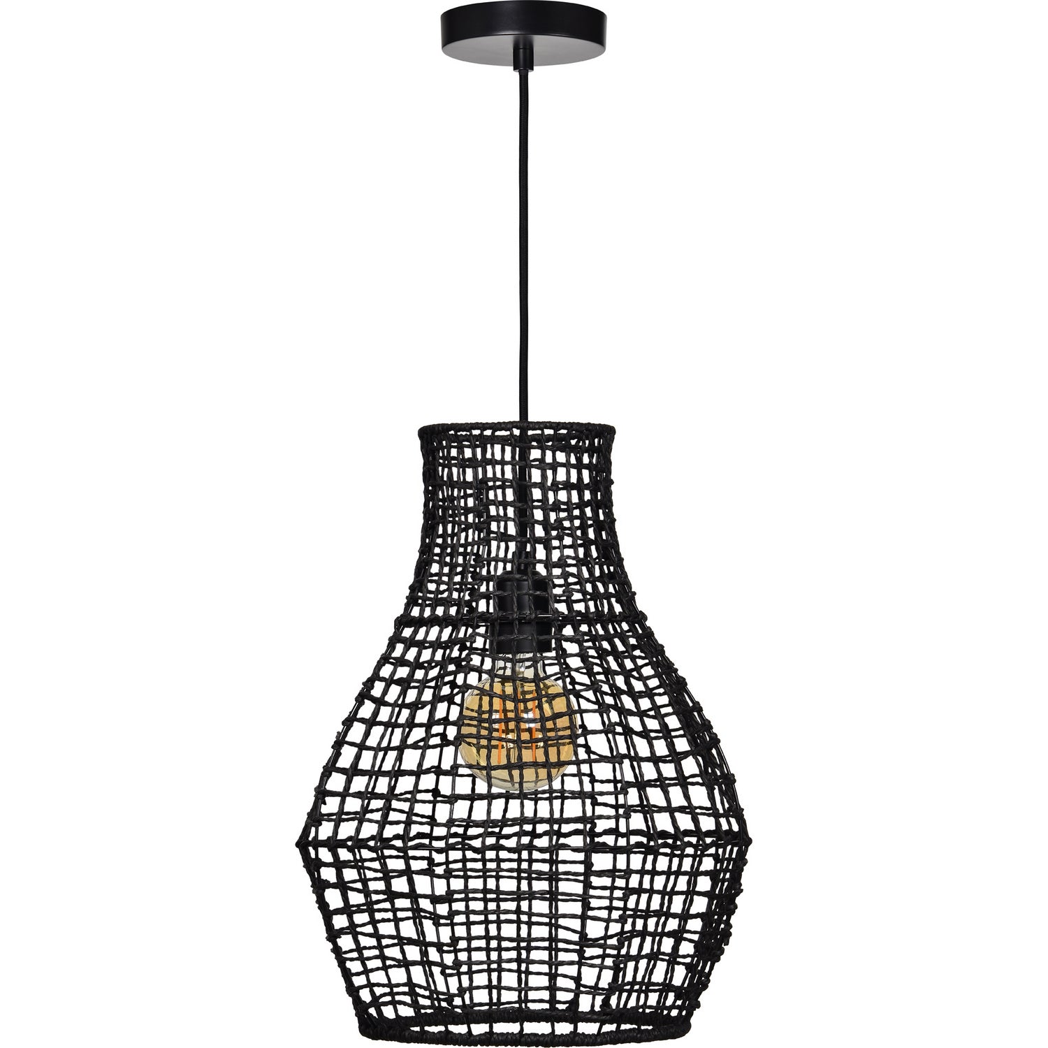 Renwil - LPC4425 - One Light Ceiling Fixture - Akami - Black Mesh