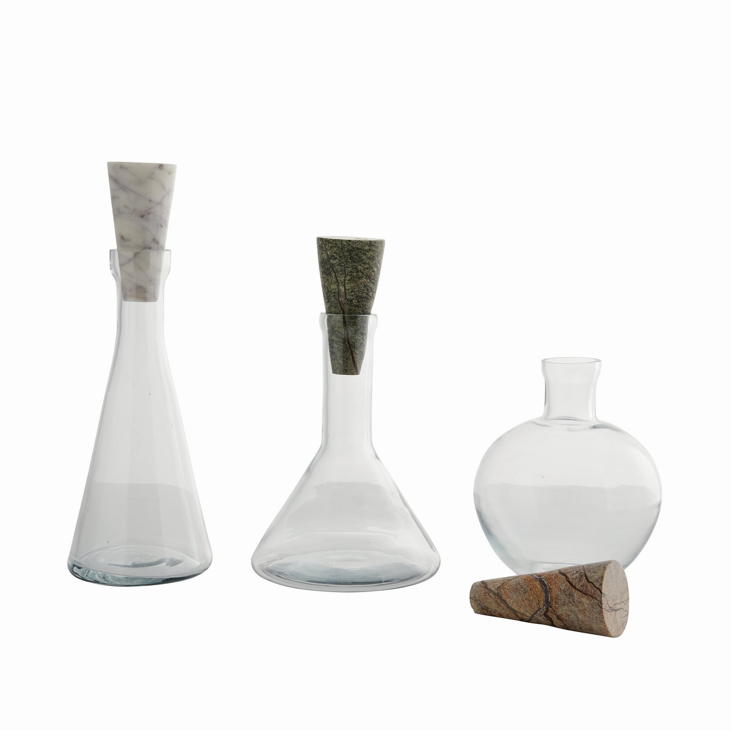 Decanters, Set of 3 from the Oaklee collection in Clear finish