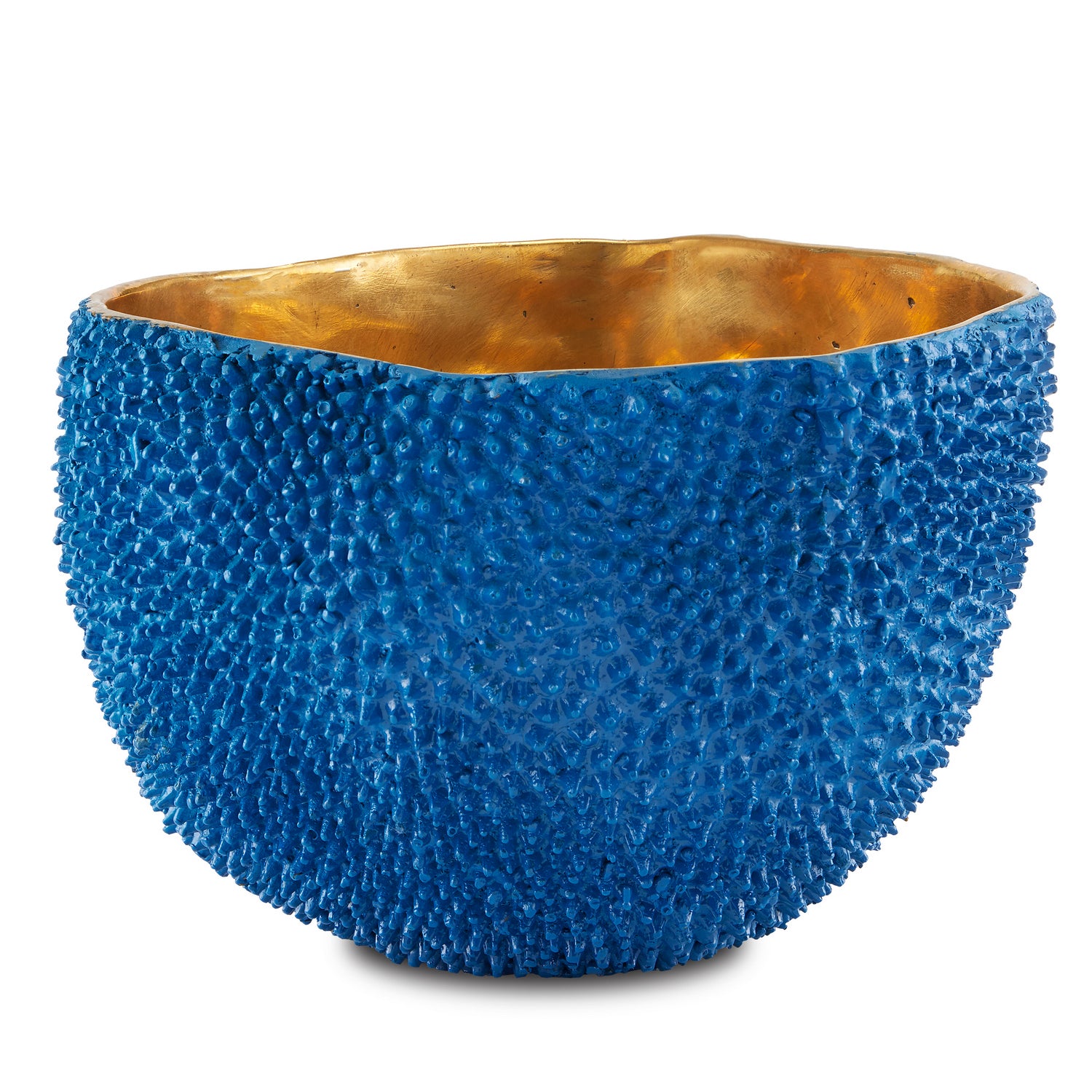 Vase from the Jackfruit collection in Blue/Gold finish