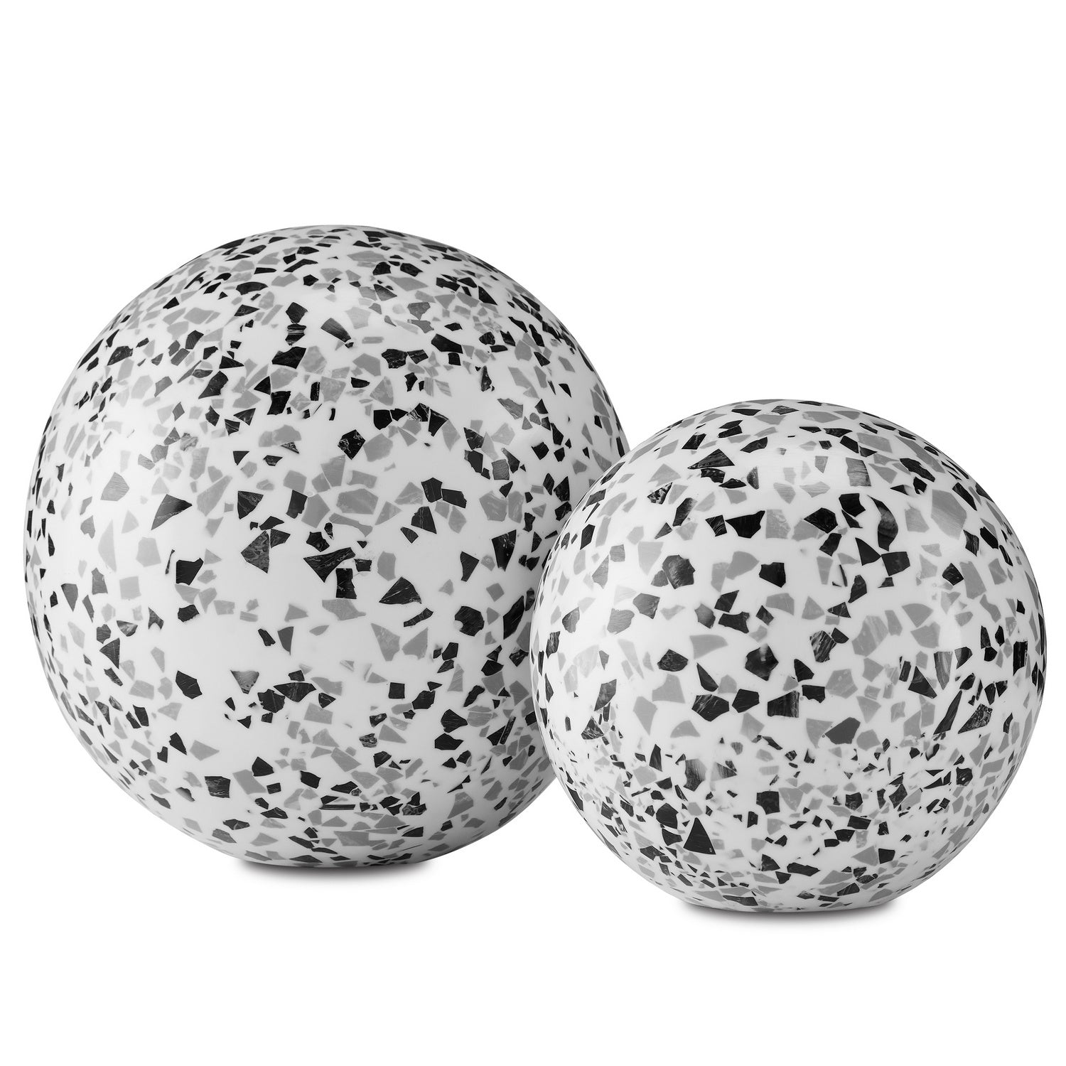 Ball Set of 2 from the Ross collection in Black/White/Gray finish