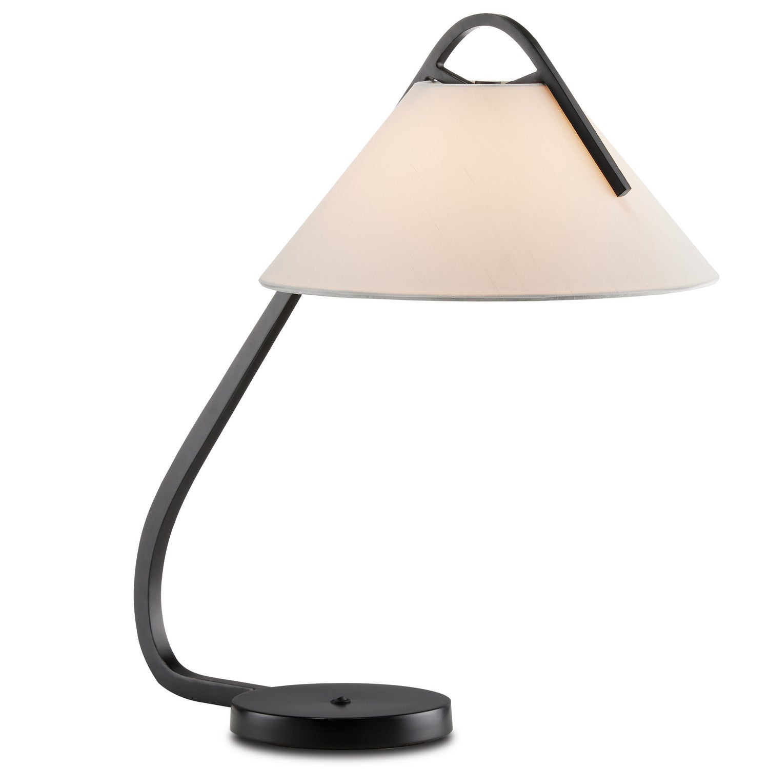 One Light Desk Lamp from the Frey collection in Satin Black/Brushed Brown finish