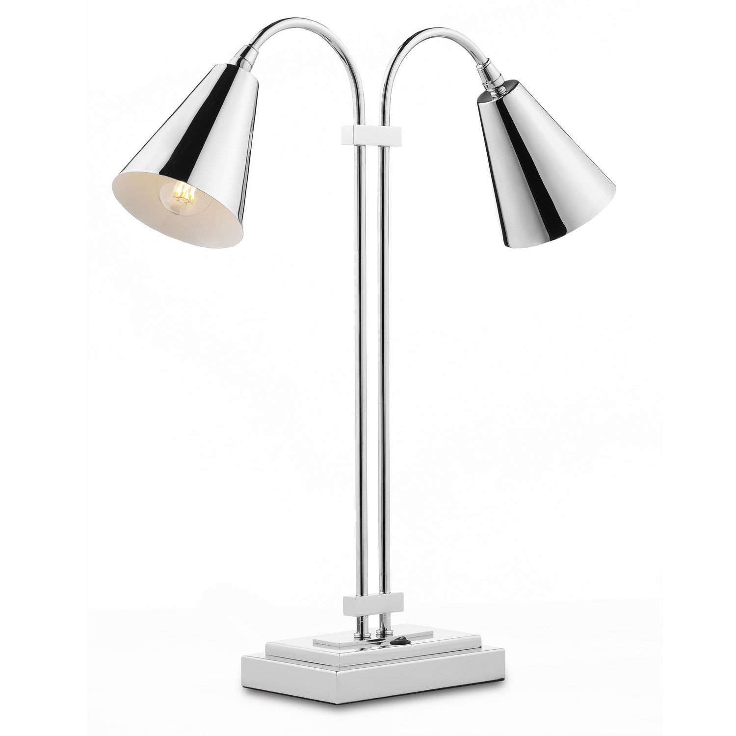 Two Light Desk Lamp from the Symmetry collection in Polished Nickel finish