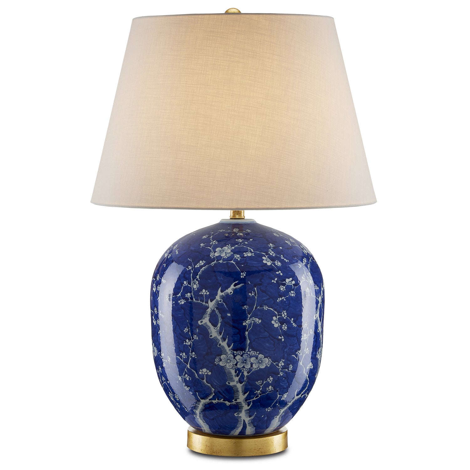 One Light Table Lamp from the Sakura collection in Blue/White/Gold Leaf finish