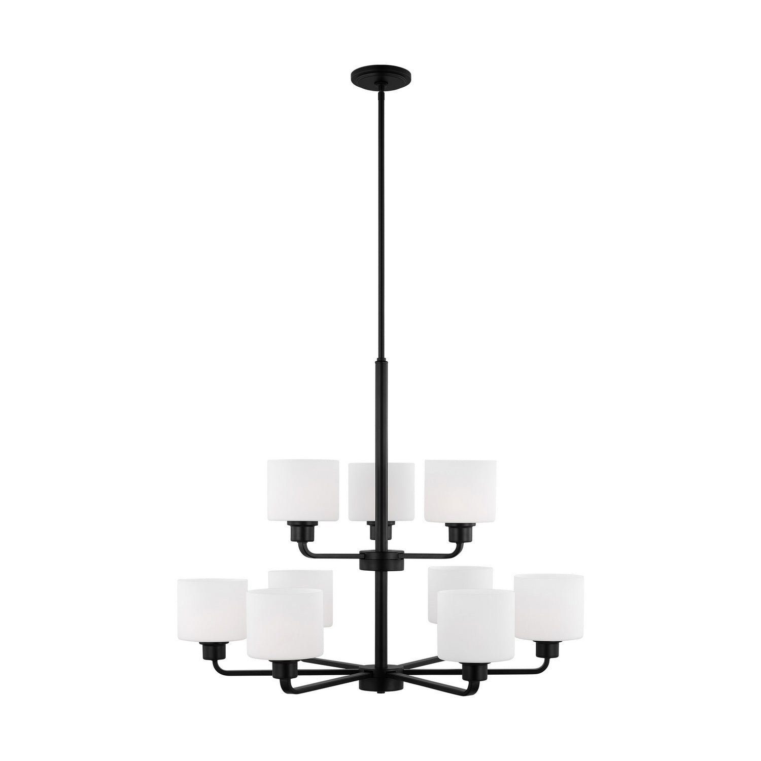 Generation Lighting. - 3128809-112 - Nine Light Chandelier - Canfield - Midnight Black