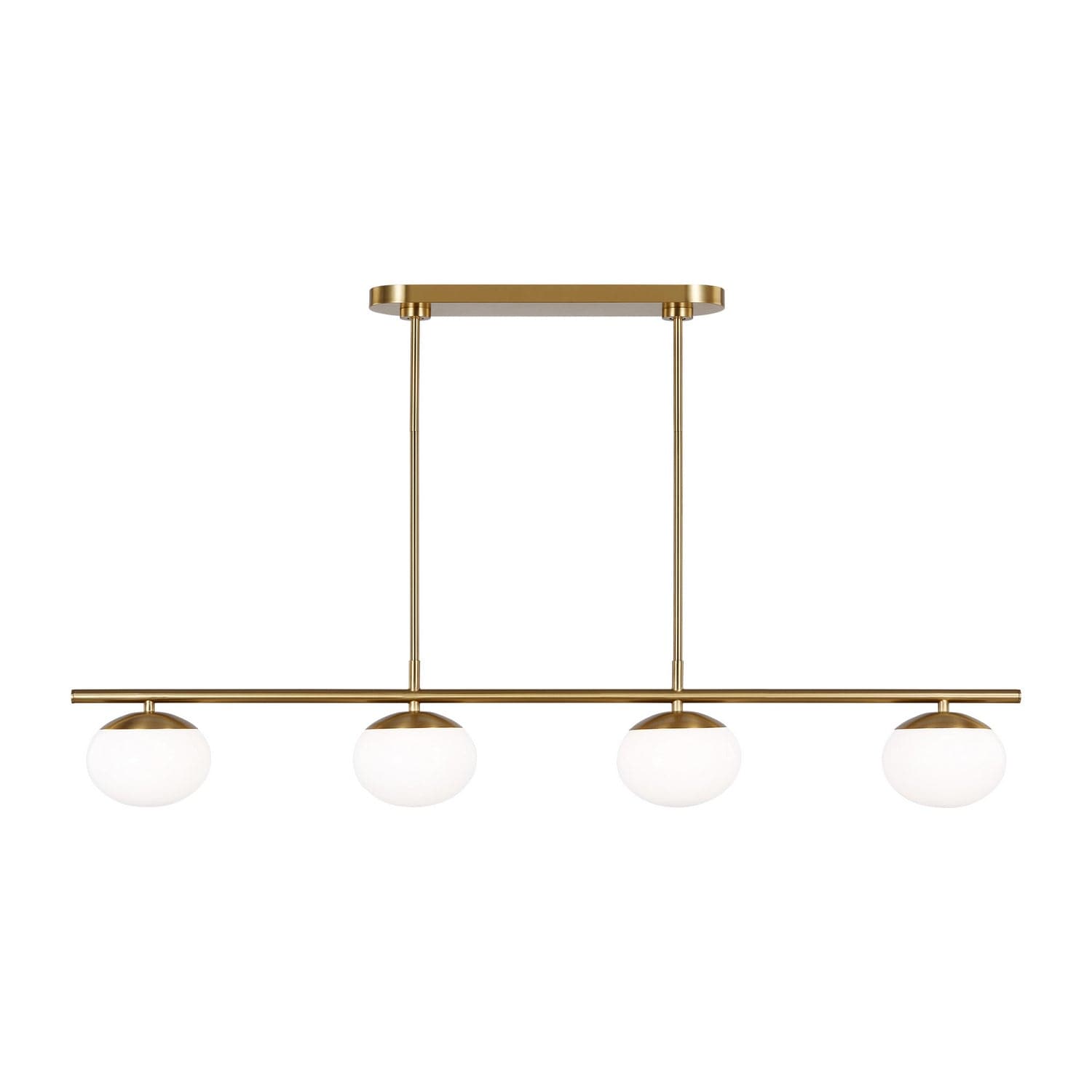 Visual Comfort Studio - EC1264BBS - Four Light Linear Chandelier - Lune - Burnished Brass