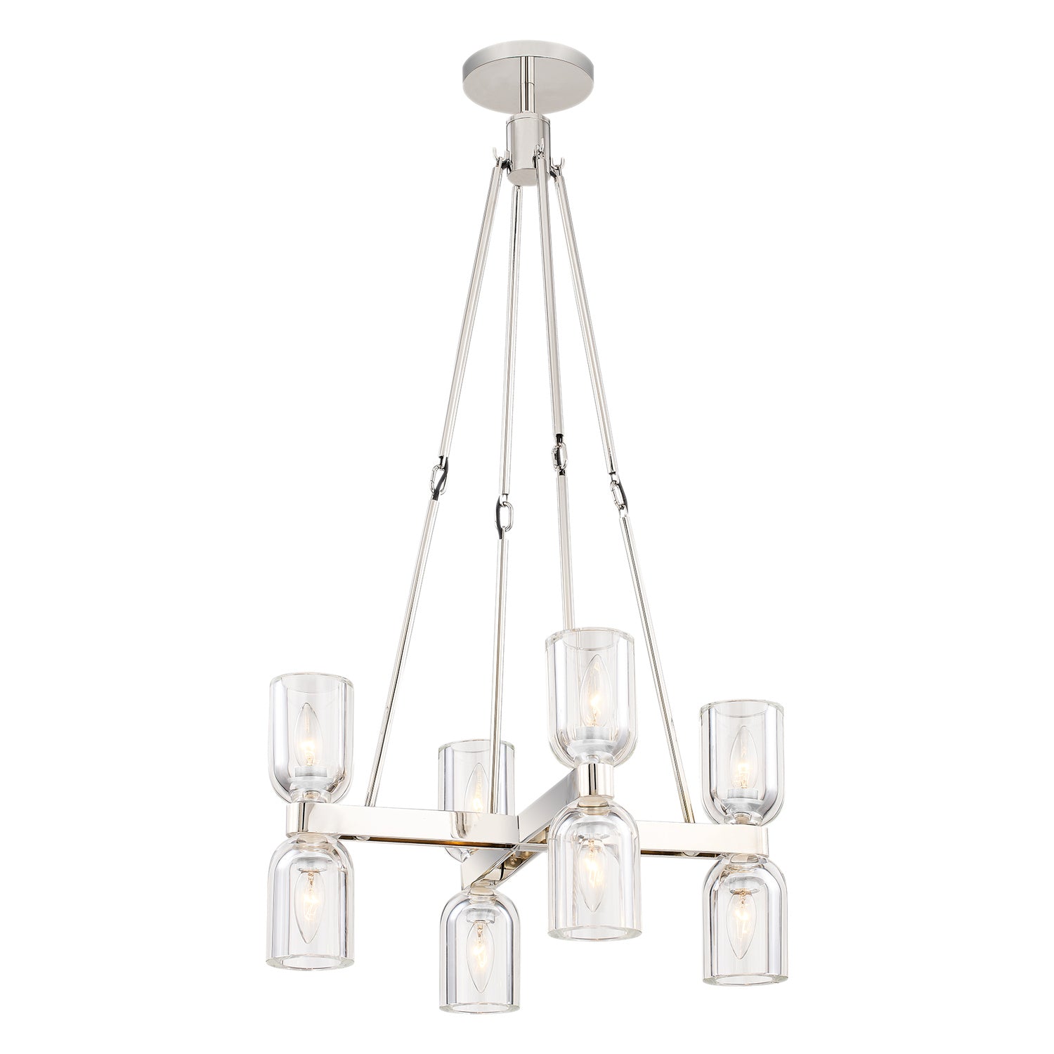 Alora - CH338822PNCC - Eight Light Chandelier - Lucian - Clear Crystal/Polished Nickel