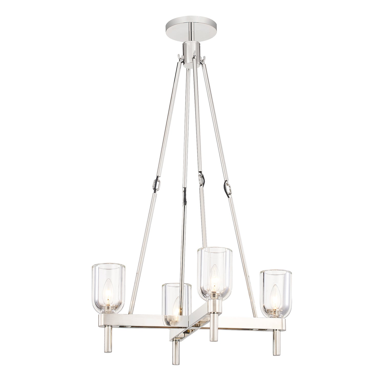 Alora - PD338422PNCC - Four Light Pendant - Lucian - Clear Crystal/Polished Nickel