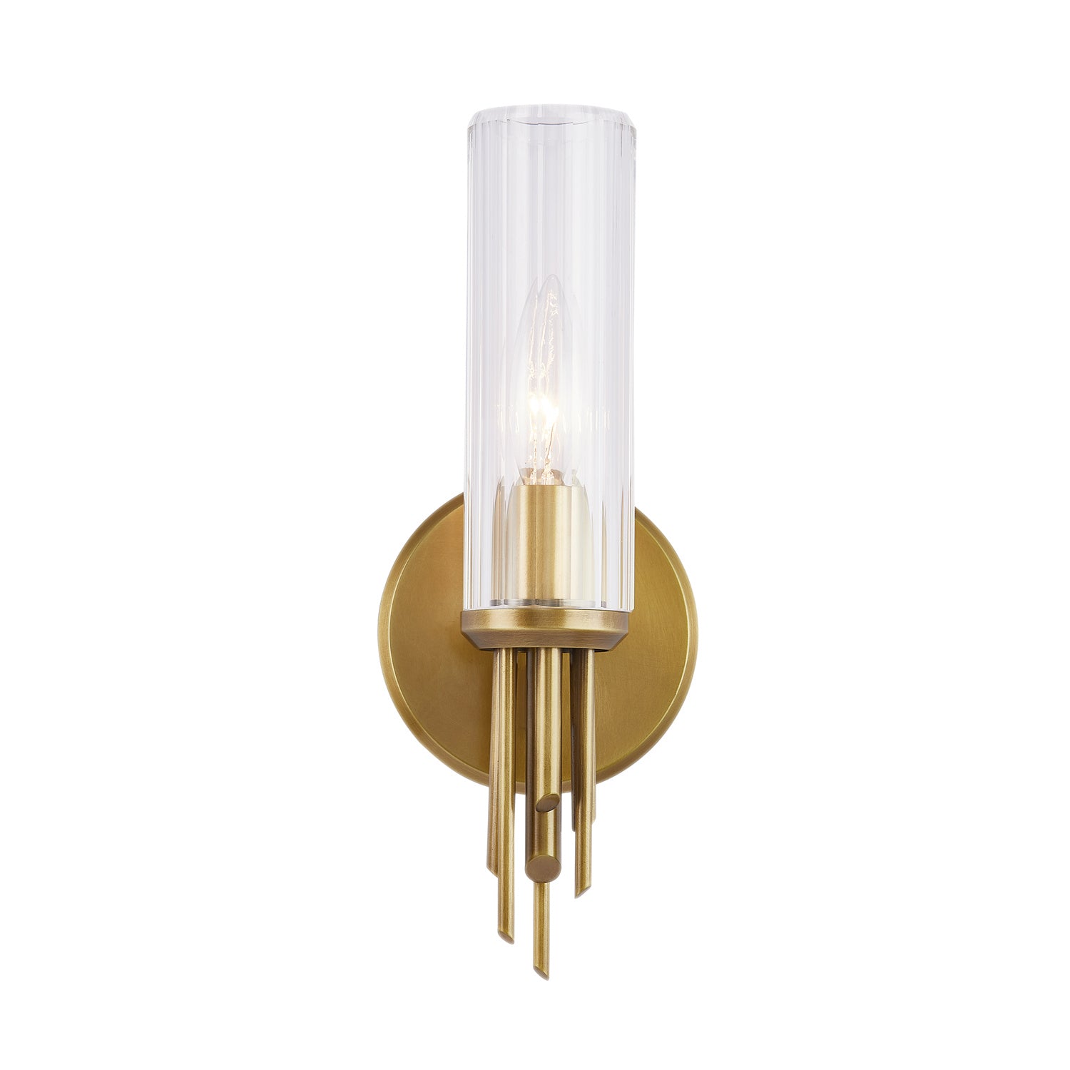 Alora - WV335103VBCR - One Light Vanity - Torres - Ribbed Glass/Vintage Brass