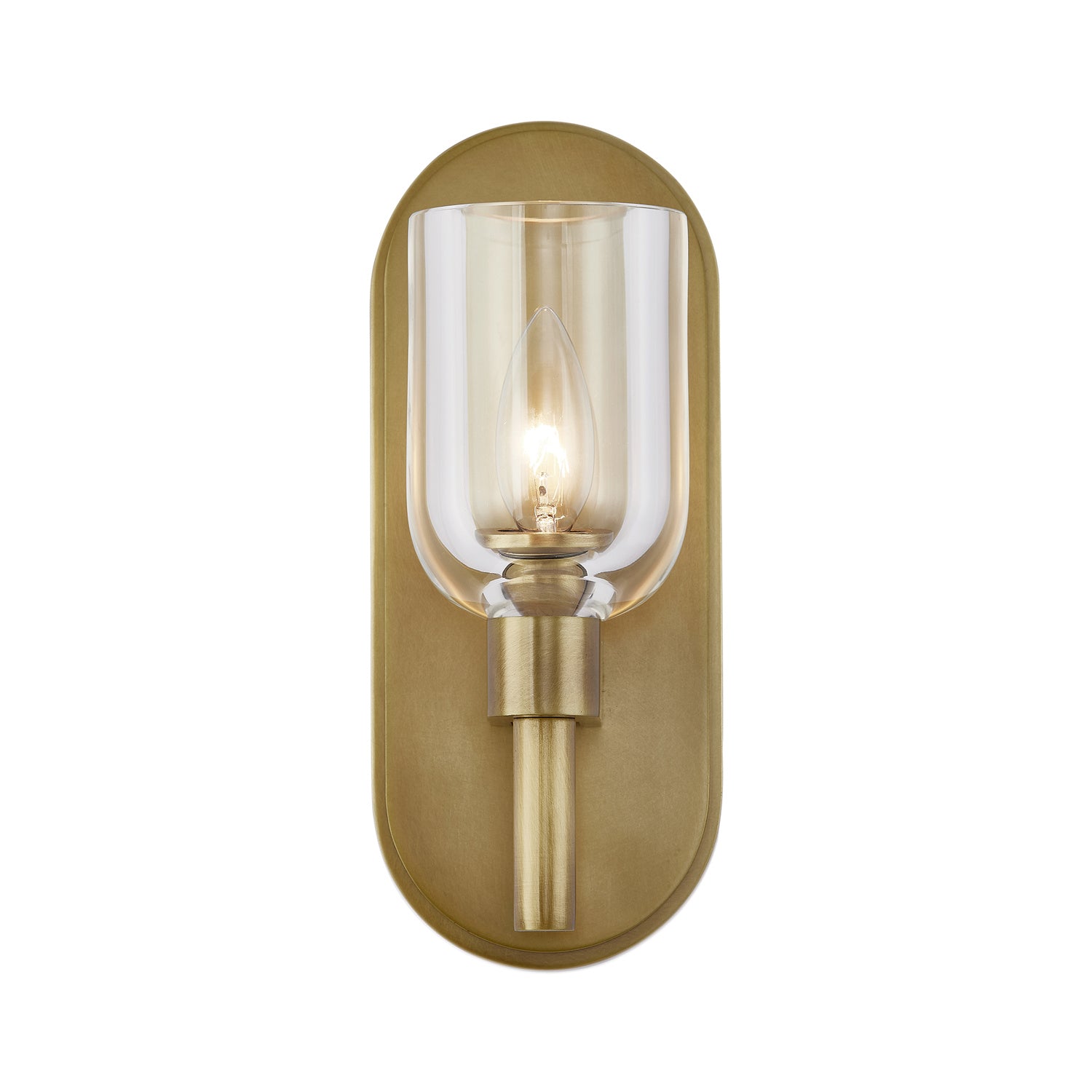 Alora - WV338101VBCC - One Light Vanity - Lucian - Clear Crystal/Vintage Brass