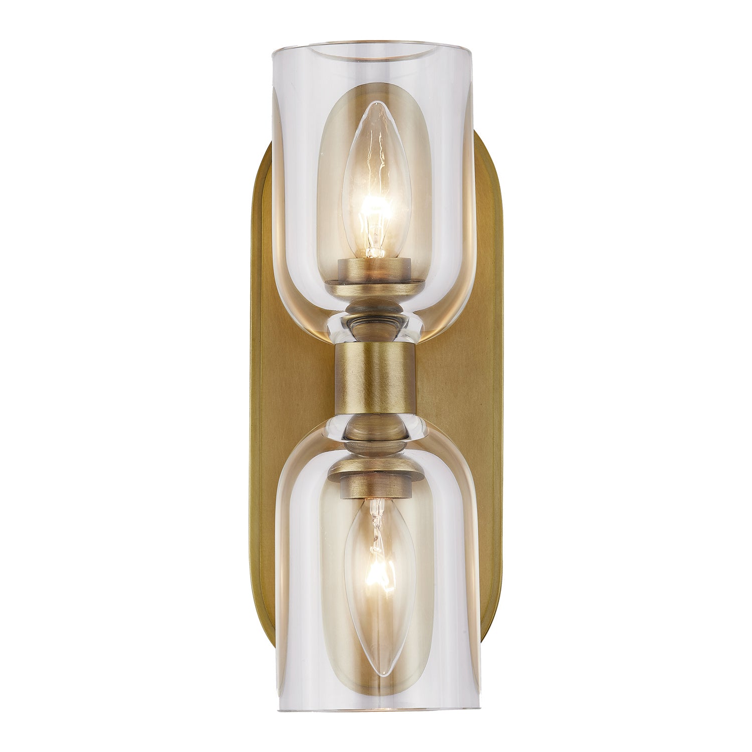 Alora - WV338902VBCC - Two Light Vanity - Lucian - Clear Crystal/Vintage Brass