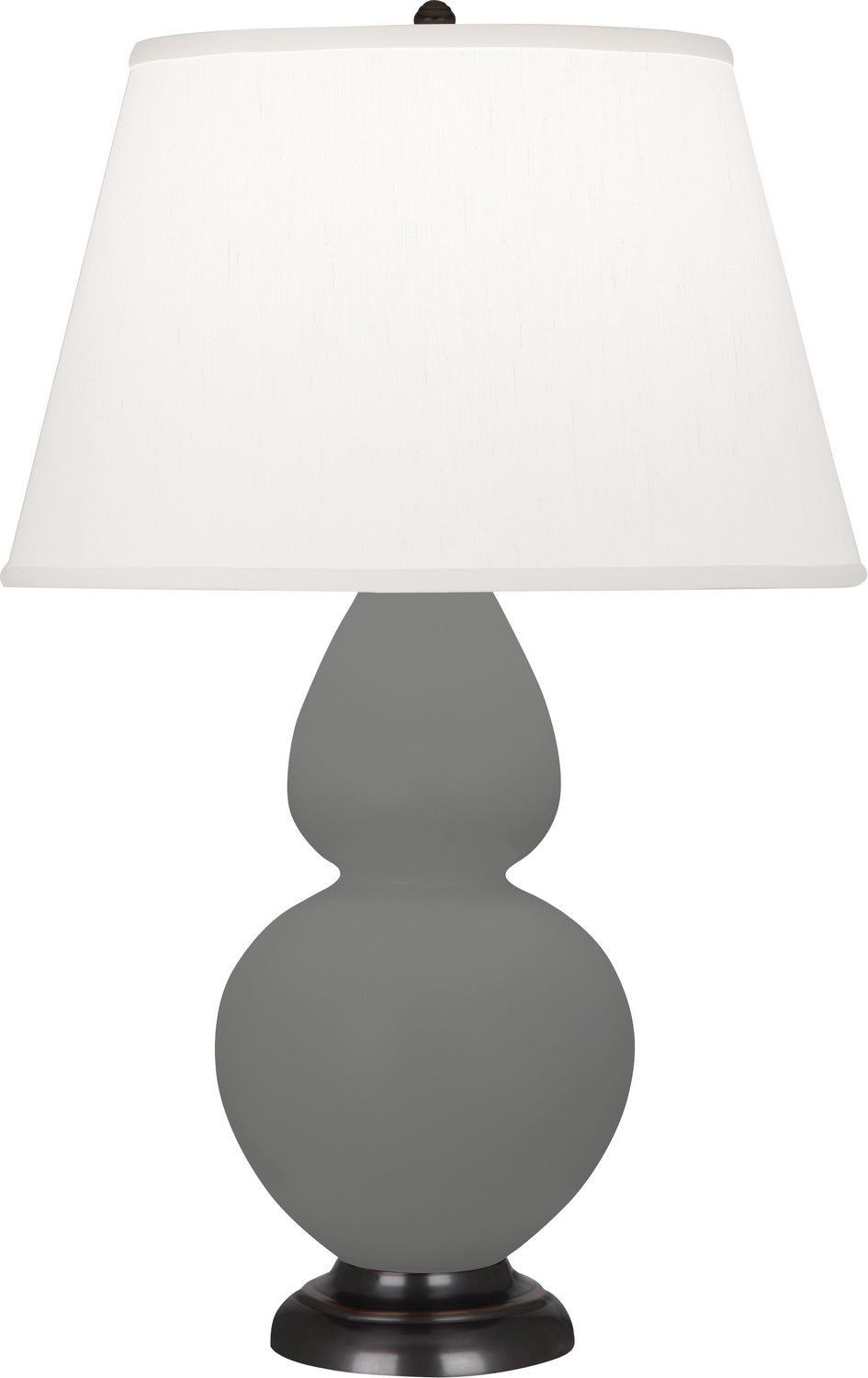 Robert Abbey - MCR57 - One Light Table Lamp - Double Gourd - Matte Ash Glazed Ceramic w/Deep Patina Bronze