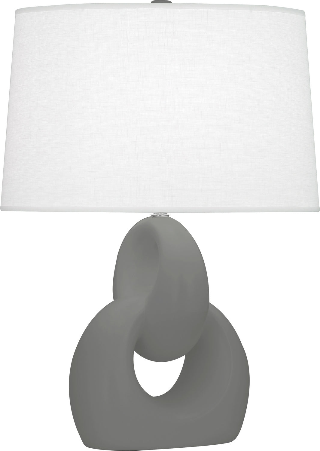 Robert Abbey - MCR81 - One Light Table Lamp - Fusion - Matte Ash Glazed Ceramic w/Polished Nickel