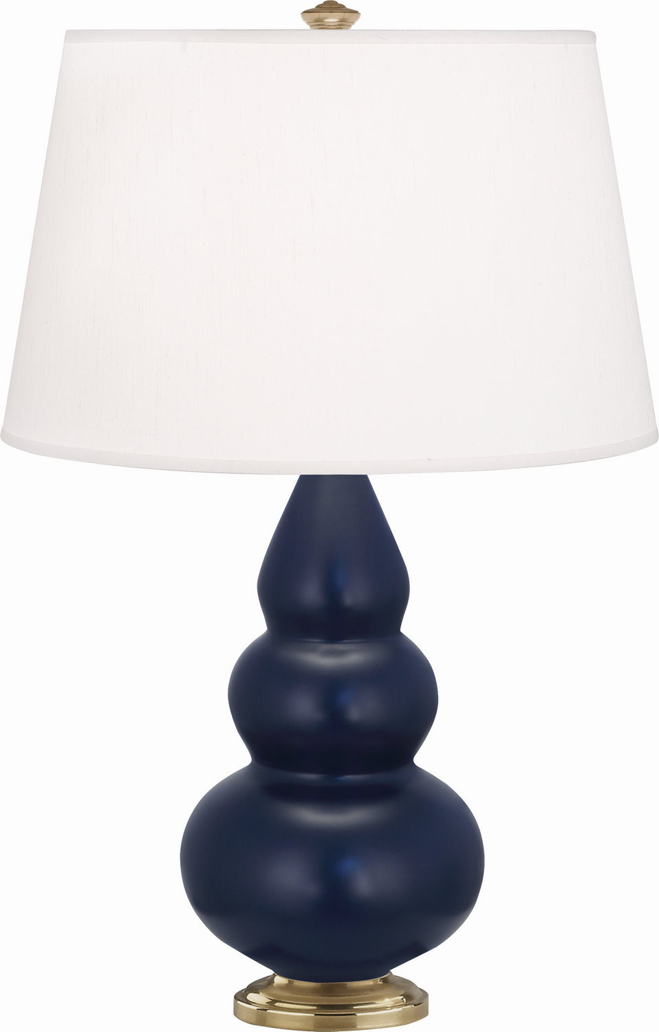 Robert Abbey - MMB30 - One Light Accent Lamp - Small Triple Gourd - Matte Midnight Blue Glazed Ceramic w/Antique Brass