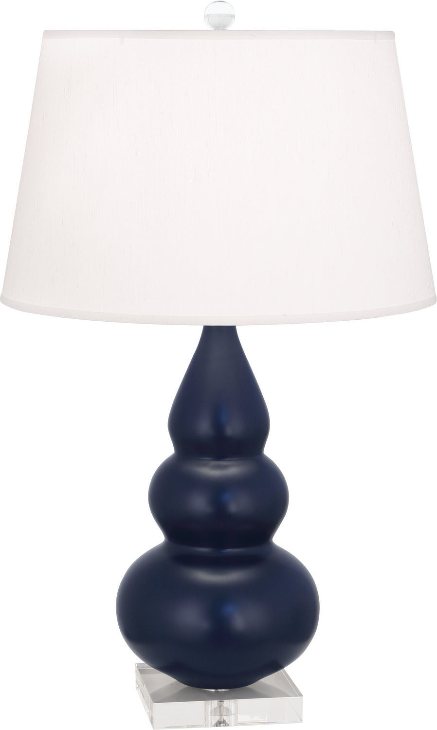 Robert Abbey - MMB33 - One Light Accent Lamp - Small Triple Gourd - Matte Midnight Blue Glazed Ceramic w/Lucite Base