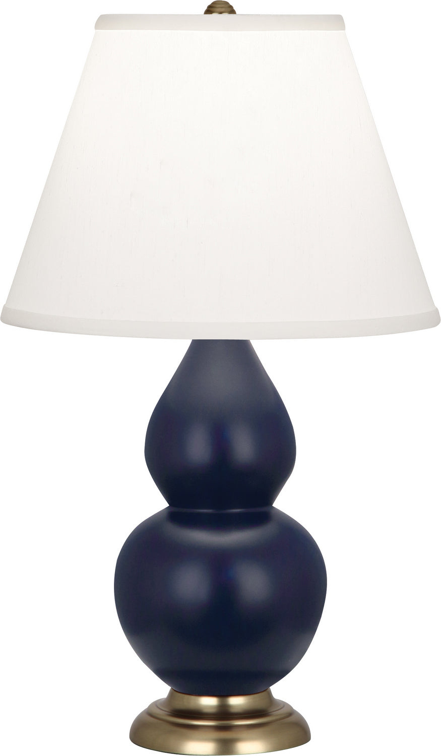 Robert Abbey - MMB50 - One Light Accent Lamp - Small Double Gourd - Matte Midnight Blue Glazed Ceramic w/Antique Brass