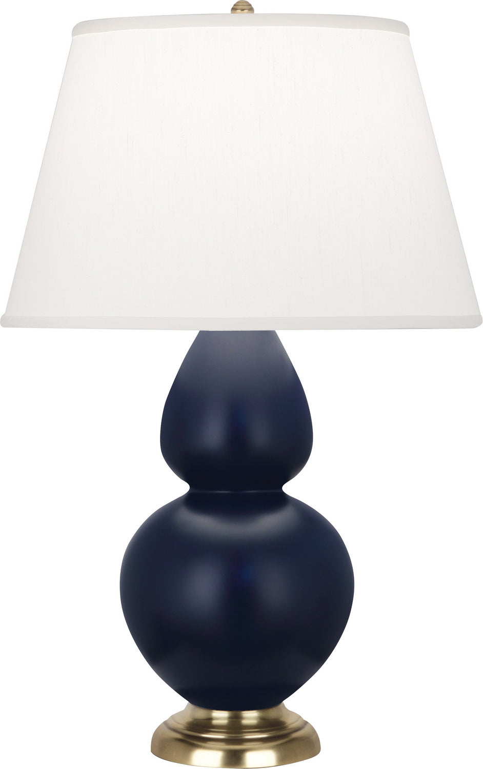 Robert Abbey - MMB55 - One Light Table Lamp - Double Gourd - Matte Midnight Blue Glazed Ceramic w/Antique Brass