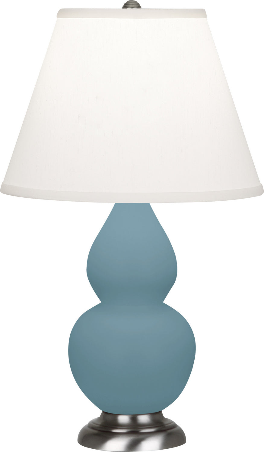 Robert Abbey - MOB52 - One Light Accent Lamp - Small Double Gourd - Matte Steel Blue Glazed Ceramic w/Antique Silver