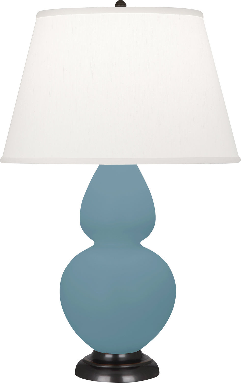 Robert Abbey - MOB57 - One Light Table Lamp - Double Gourd - Matte Steel Blue Glazed Ceramic w/Deep Patina Bronze